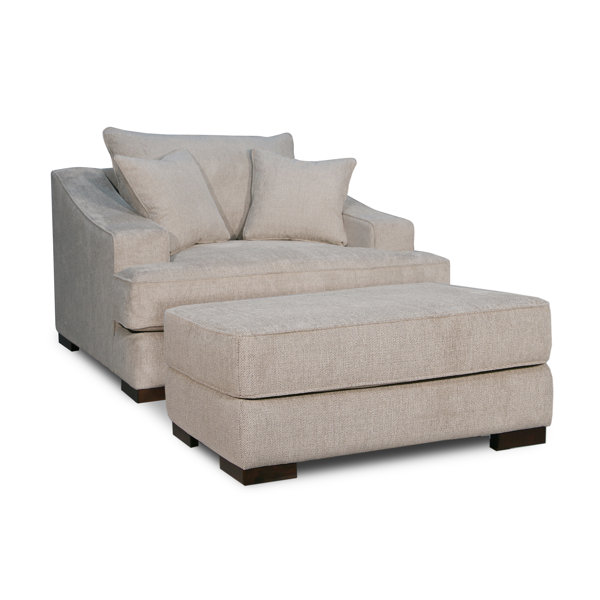 Fleur De Lis Living Marina 60'' Wide Chair And A Half and Ottoman